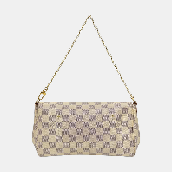 FAVORITE PM Damier Azur Coated Canvas White