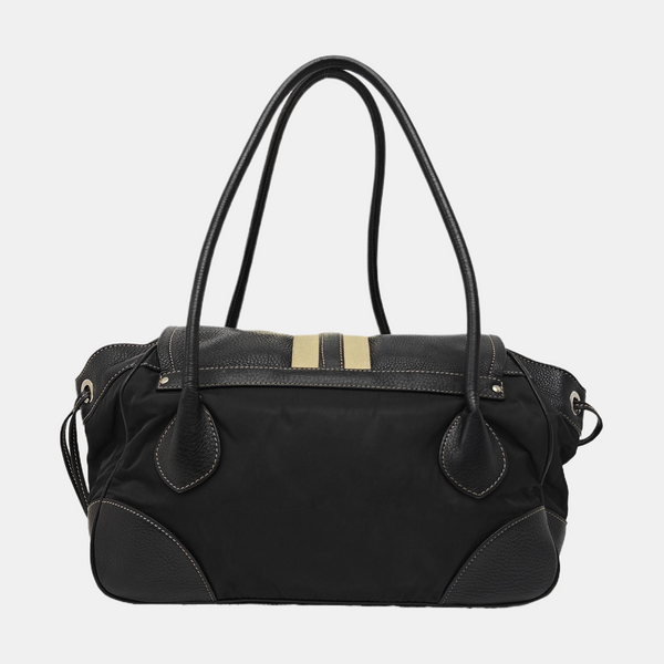 Nylon Top Handle Bag Black