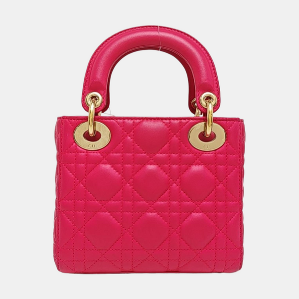 Lady Dior Mini Cannage Lambskin Red