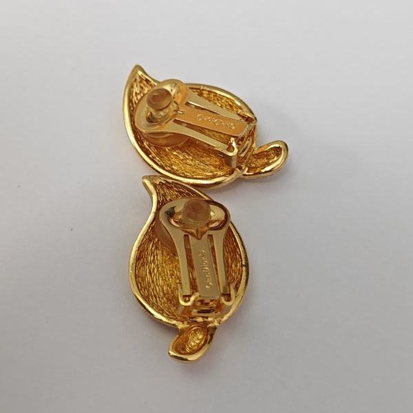 Metal Gold Clip On Earrings