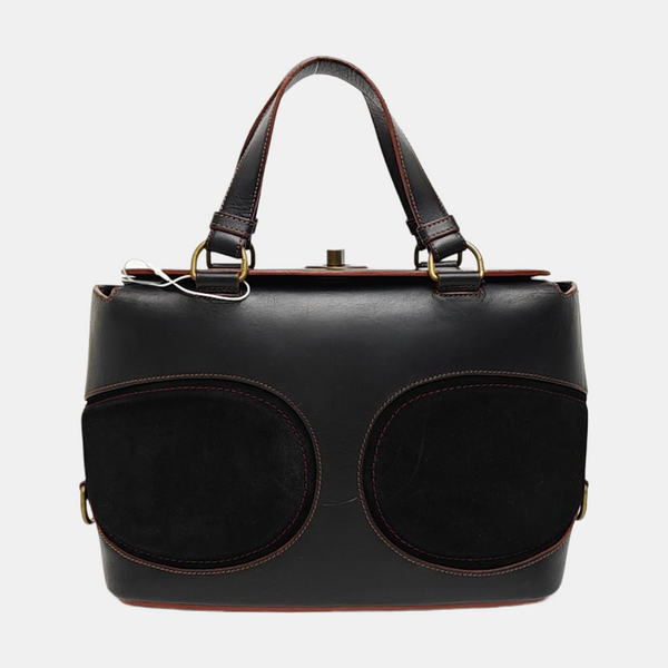 Calfskin Top Handle Bag Black