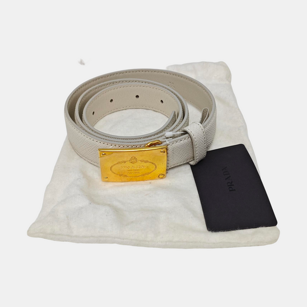 Leather Belt White