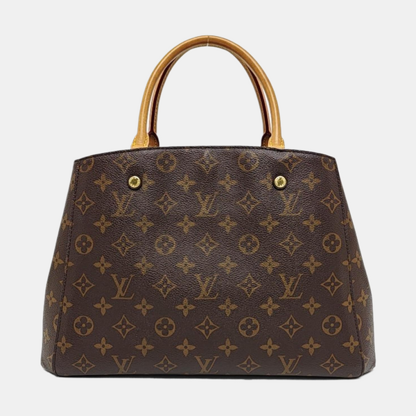 MONTAIGNE MM Monogram Coated Canvas Brown