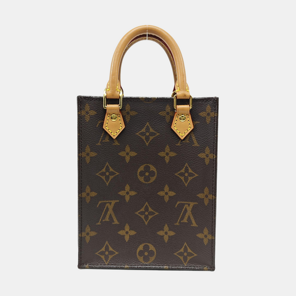 SAC PLAT Mini Monogram Coated Canvas Brown