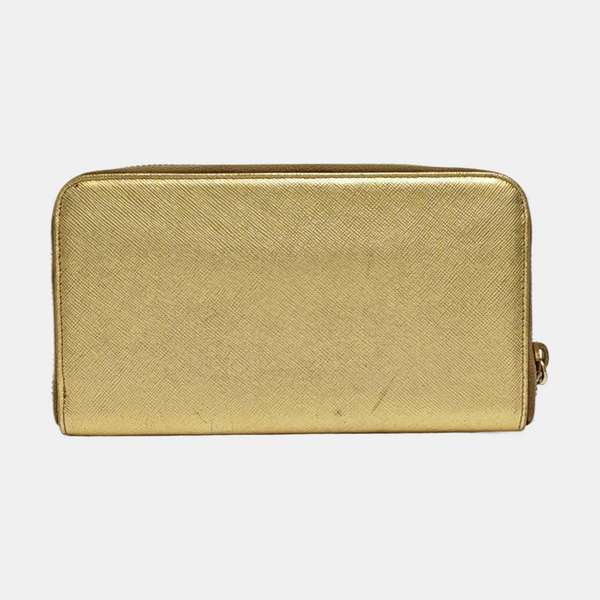 Saffiano Calfskin Wallet Gold