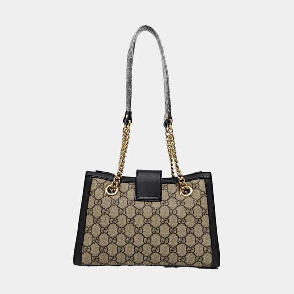 Padlock Small Monogram Coated Canvas Beige