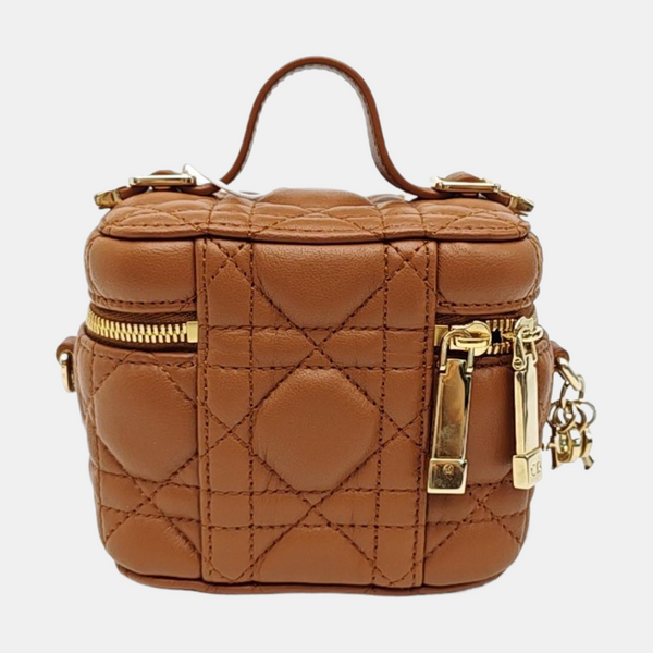 Lady Dior Super Mini Cannage Lambskin Brown