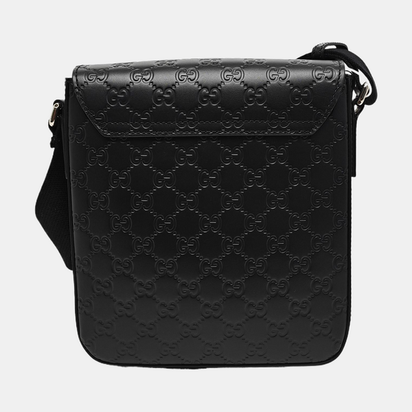 Monogram Calfskin Shoulder Bag Black