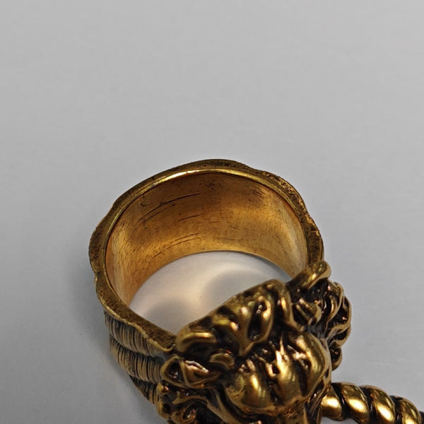 Lion Head Metal Gold Ring EU 52