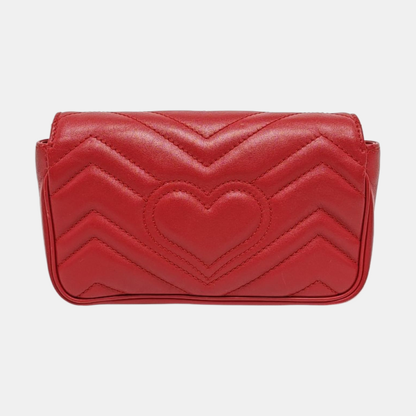 GG Marmont Mini Quilted Calfskin Red