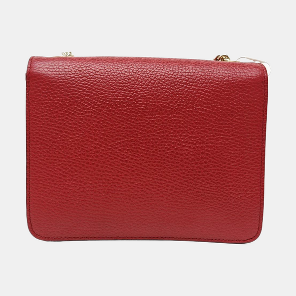 Interlocking G Small Calfskin Red