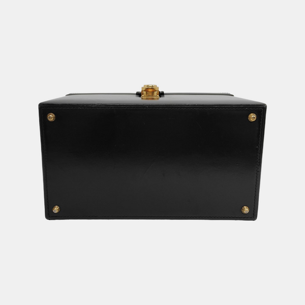 Calfskin Top Handle Bag Black