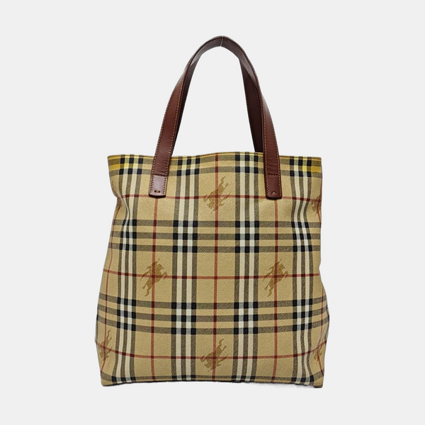 Coated Canvas Tote Bag Beige