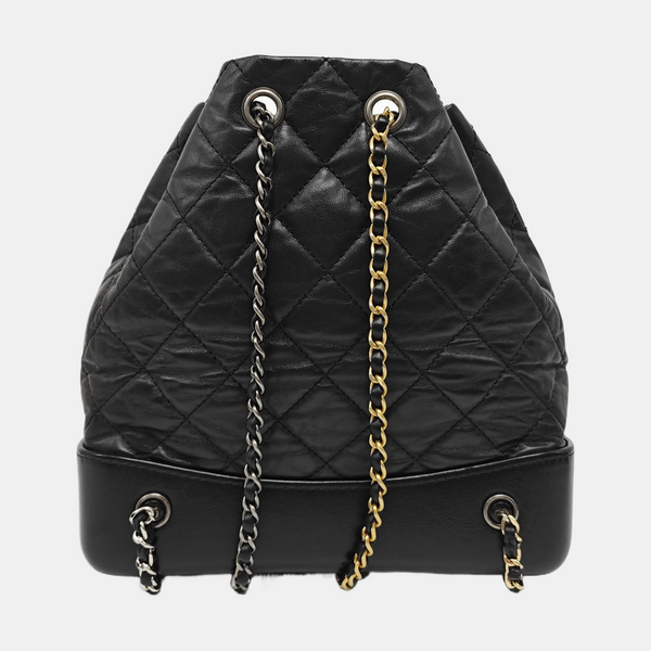 GABRIELLE Small Quilted Calfskin Black