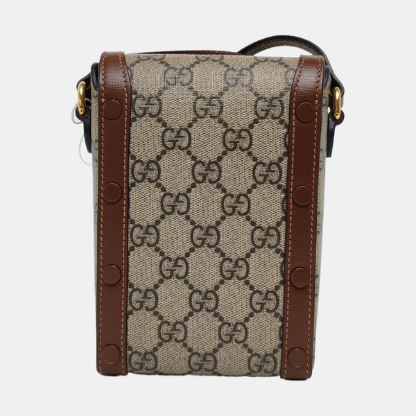 Authenticated pre-owned Horsebit 1955 Mini Coated Canvas Beige - Crossbody Bag at Looply