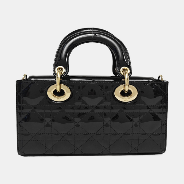 Lady Dior Small Cannage Patent Leather Black