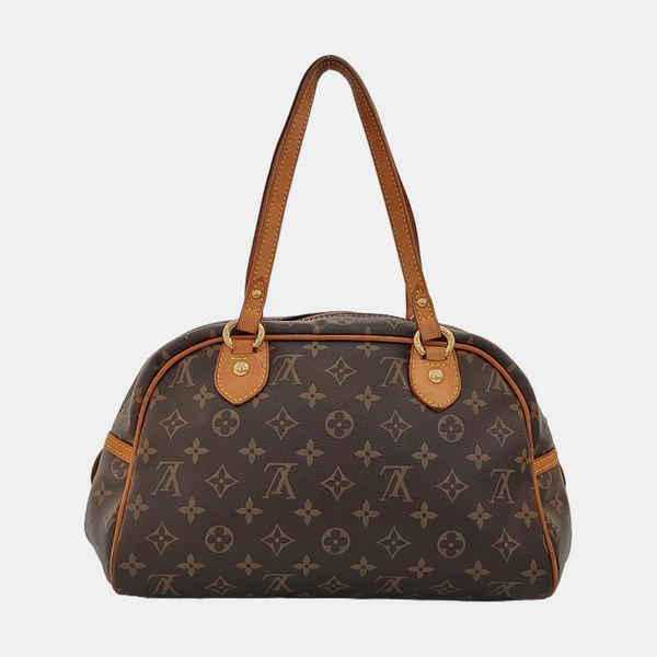 MONTORGUEI PM Monogram Coated Canvas Brown