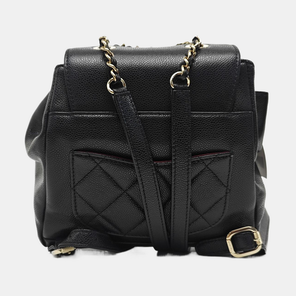 BUSINESS AFFINITY Quilted Grained Calfskin Black