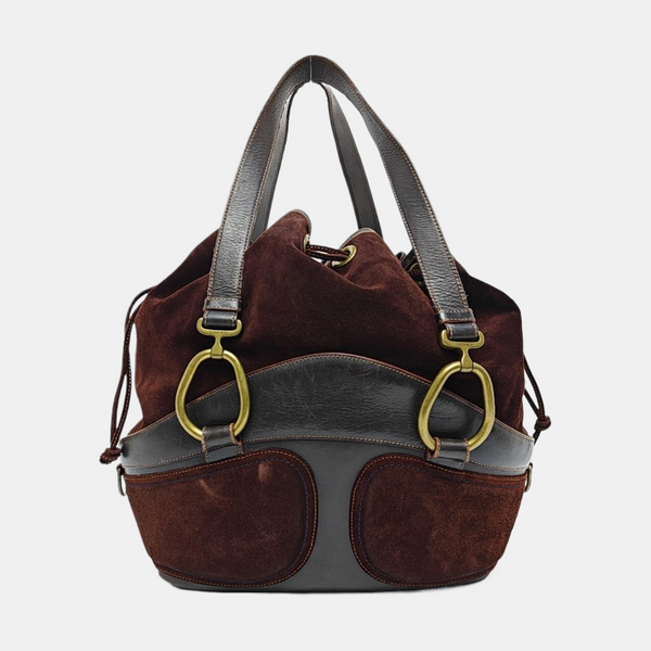 Calfskin Top Handle Bag Brown