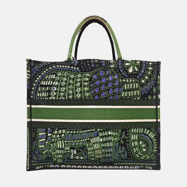 Book Tote Large Canvas Green