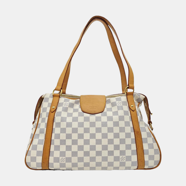 STRESA Damier Azur Coated Canvas White