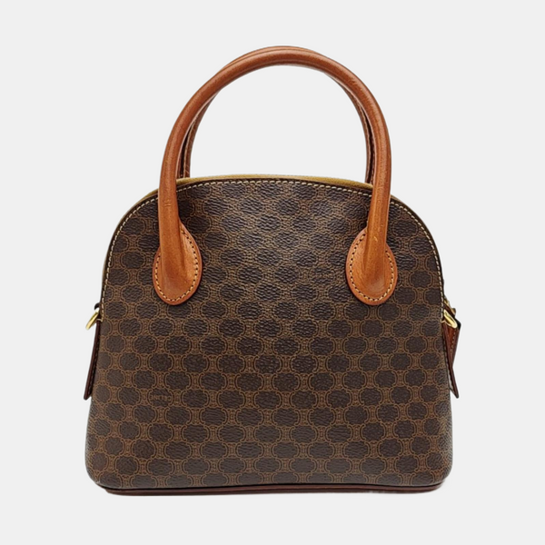 Coated Canvas Shoulder Bag Brown