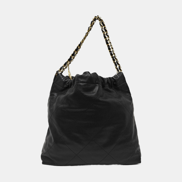 CHANEL 22 Medium Quilted Grained Calfskin Black