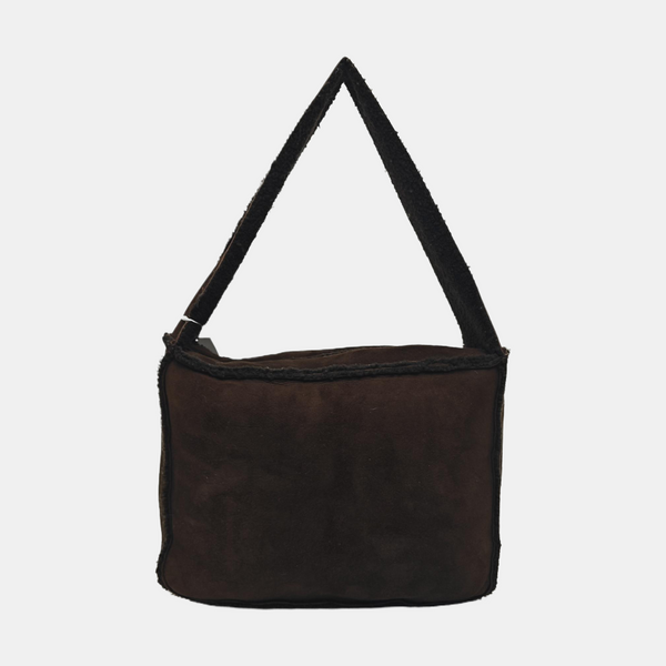 Fabric Top Handle Bag Brown