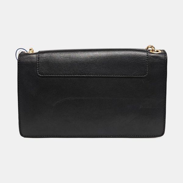 BVLGARI LOGO Piel de becerro acolchada negra