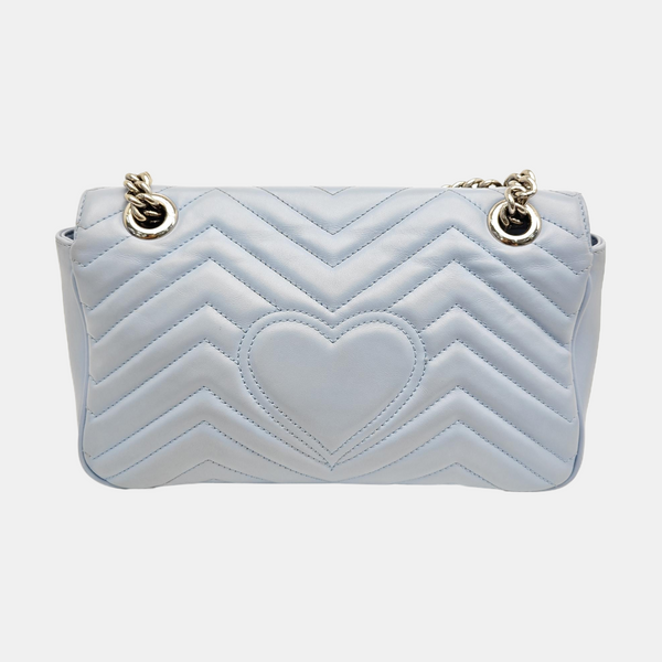 GG Marmont Medium Quilted Calfskin Blue