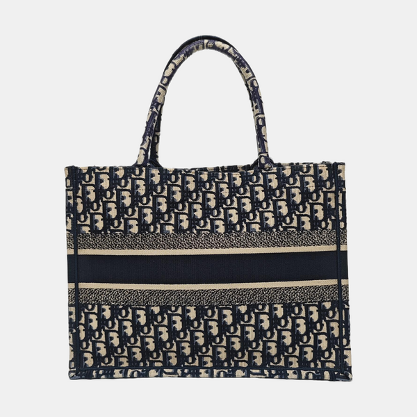 Book Tote Medium Oblique Canvas Blue