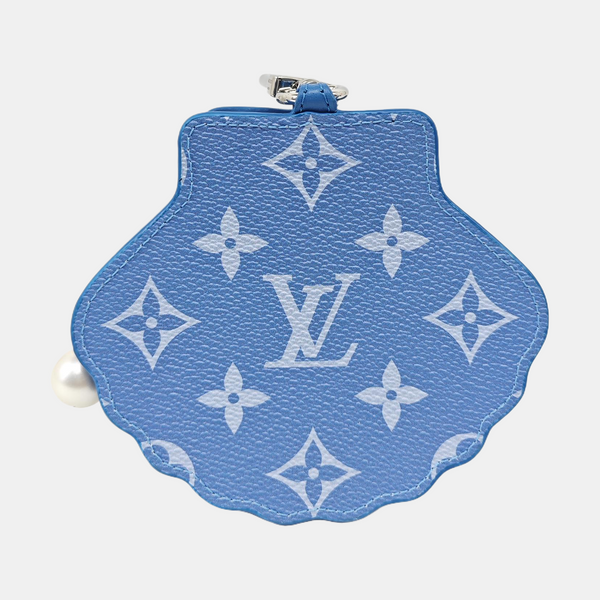 Monogram Coated Canvas Key Pouch Blue