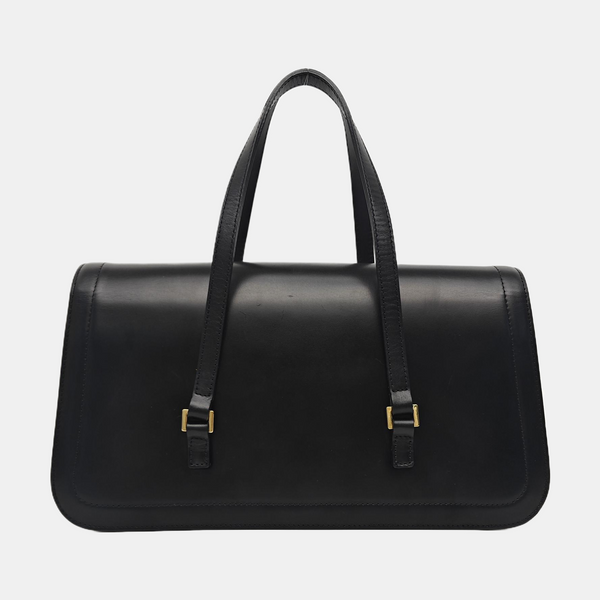 Calfskin Top Handle Bag Black