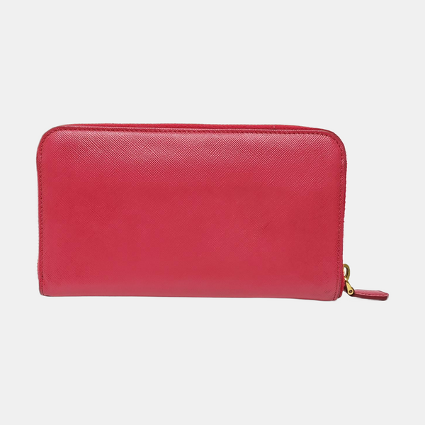Fiocco Bow Saffiano Calfskin Red Wallet