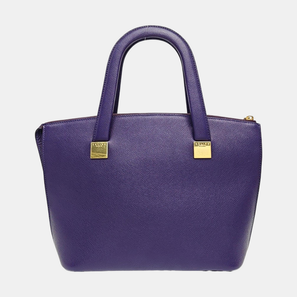 Calfskin Top Handle Bag Purple