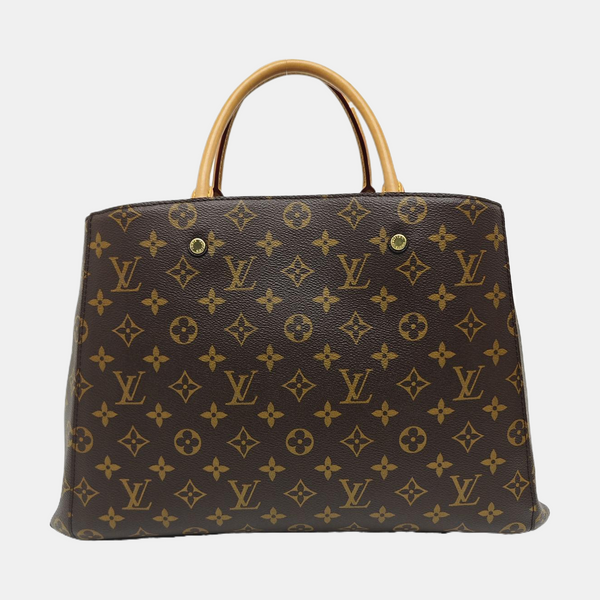 MONTAIGNE GM Monogram Coated Canvas Brown