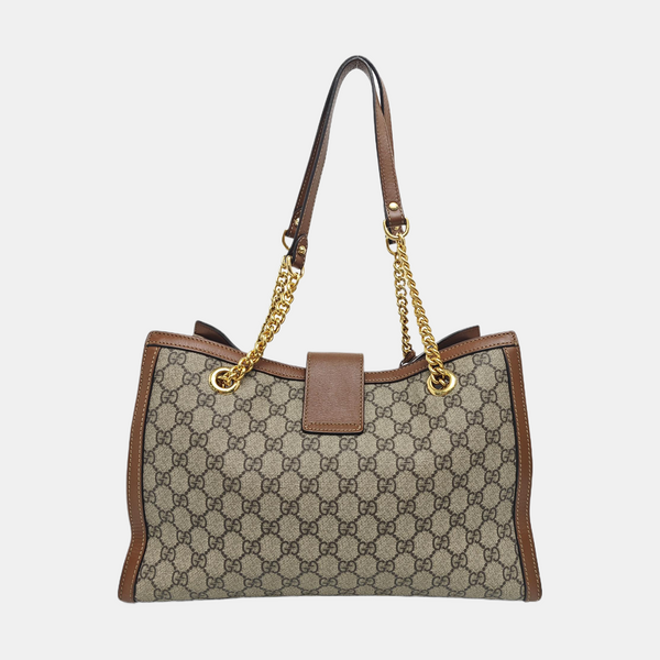 Padlock Medium Monogram Coated Canvas Beige
