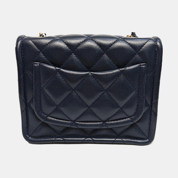 Quilted Grained Calfskin Blue