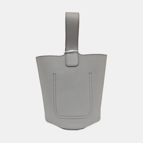 Pebble Bucket Mini Calfskin Gray