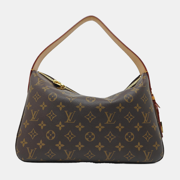 Monogram Coated Canvas Top Handle Bag Brown