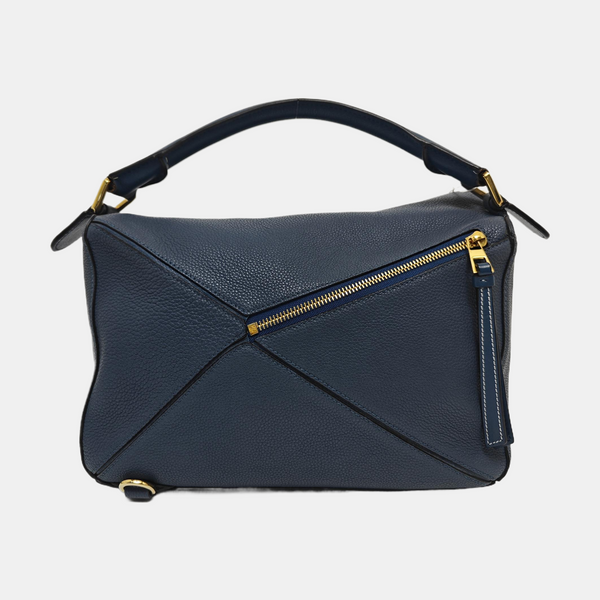 Puzzle Medium Calfskin Blue