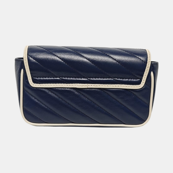 GG Marmont Super Mini Quilted Calfskin Blue