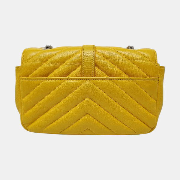 Chevron Calfskin Small Yellow