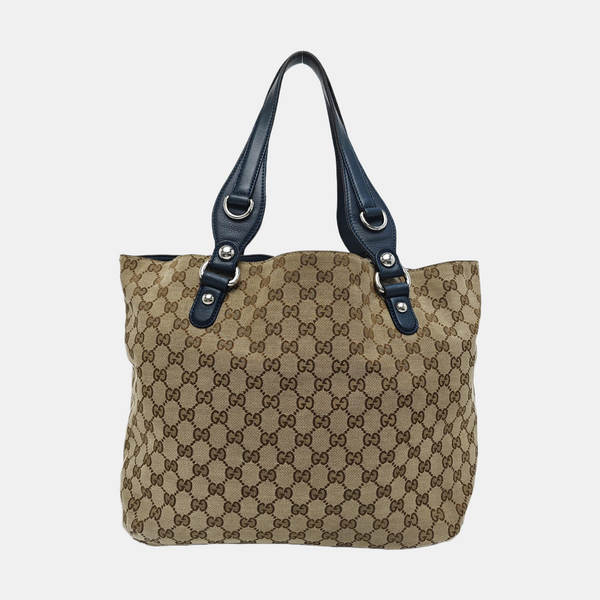 Monogram Canvas Tote Bag Beige
