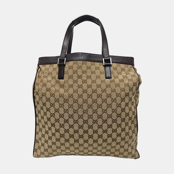 Monogram Canvas Tote Bag Beige