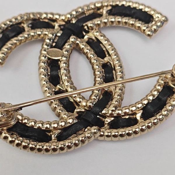 CC Logo Metal Gold Brooch