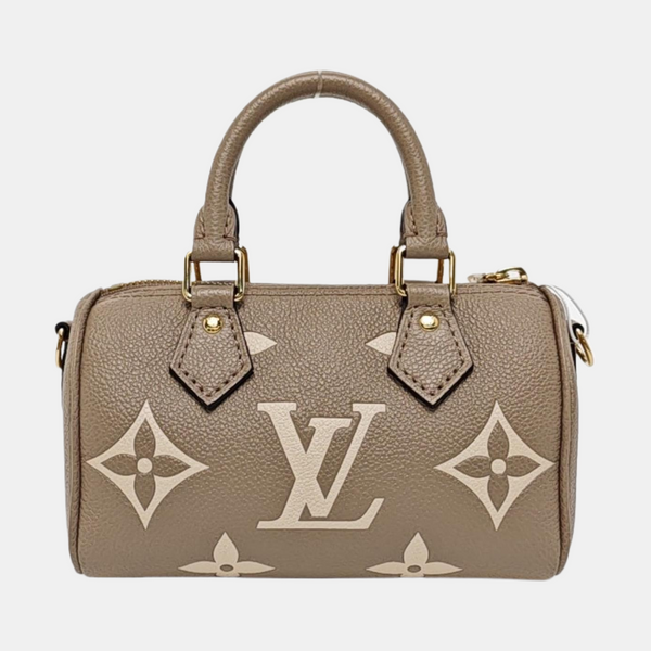 SPEEDY Nano Monogram Piel de becerro gris
