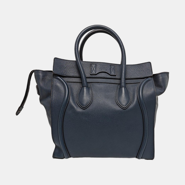 Authenticated pre-owned LUGGAGE Mini Calfskin Blue - Tote Bag at Looply