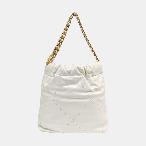 CHANEL 22 Mini Quilted Calfskin White