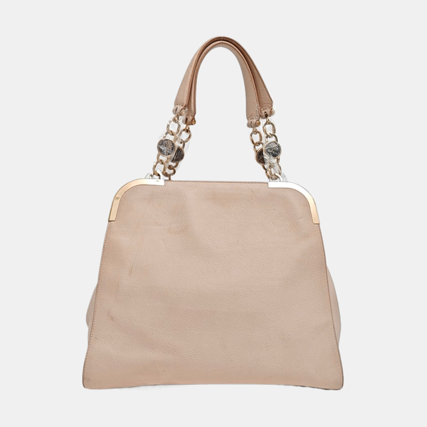 Calfskin Top Handle Bag Pink